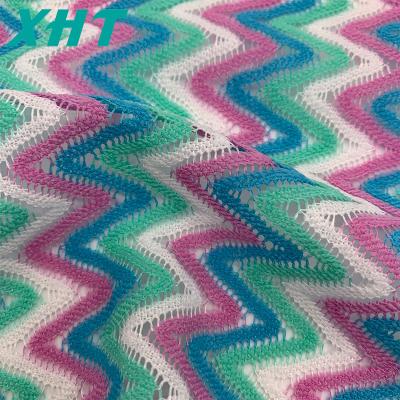 China Sustainable Colorful Polyester Yarn-Dyed Jacquard Mesh Fabric For Swimwear for sale