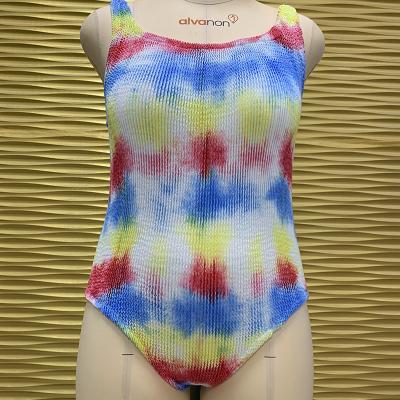 China Breathable Good Stretch Cotton Seersucker Tiedye Ply Hot Selling Swimwear (one size fit all) for sale