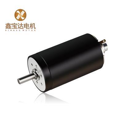 China Totally enclosed 40mm motor high efficiency 24V large carbon brush permanent makeup model machine coreless motor for sale