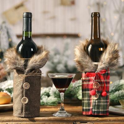 China Christmas Apparel Design Christmas Decorations Wine Bottle Case Decorative Wine Bottle Gift Cover for sale