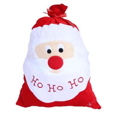 China Christmas Home Decor In Stock Christmas Decorations Santa Claus Drawstring Pouch Red Xmas Christmas Gift Bags for sale