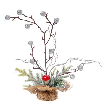 China Small Artificial Christmas Tree With Snow Mini Decoration Artificial Christmas Home PET Decorated Christmas Party Desktop Ornaments Mini Table Top Christmas Tree With Snow for sale