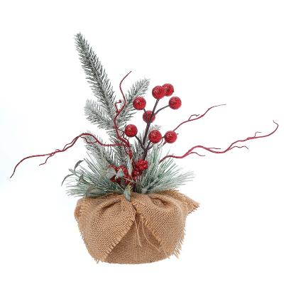 China Small Artificial Christmas Tree With Snow Indoor Mini Decoration Artificial PET Christmas Party Desktop Ornaments Mini Table Top Christmas Tree With Snow for sale