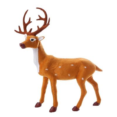 China Round Christmas Artificial Deer Antlers 30cm Christmas Standing Outdoor Christmas Reindeer Milu Sika Deer Ornaments for sale