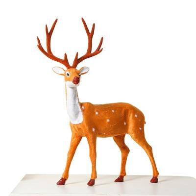 China Christmas Artificial Deer Elk Elk Decor Deer Horns 35cm Outdoor Christmas Reindeer Decoration Table Gift Deer for sale