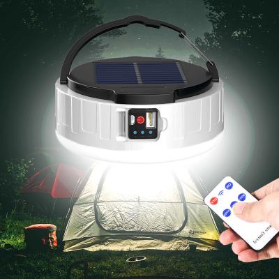 China Hot Selling USB+Solar Outdoor Lamp Emergency Lantern Lamp Solar Powered Solar Powered Filling Camping Lamp With Remote Controller for sale