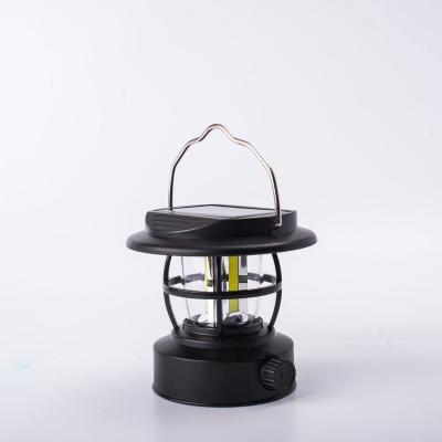 China Mini Vintage Rechargeable Stepless Outdoor Type-C Dimming Portable Rtero Hanging Waterproof Solar Camping Light for sale