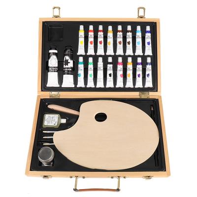 China Drawing writing solid wood paint high quality suit paint with palette paint set for sale