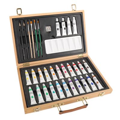 China Drawing Writing High Quality Solid Wood Packed Art Set, Complete Oil Color Painting Suit With Brushes for sale