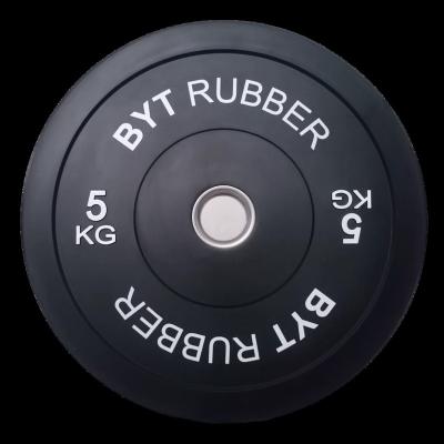 China Universal Weightlifting High Quality Black Rubber Barbell Training Gym BYT Weight Bumper Plate for sale