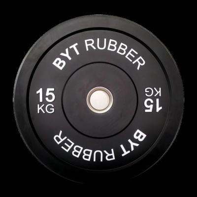 China Universal Hot Sale BYT Black Rubber Bumper Plates Weight Plates Dumbbell Bumper Plates for sale