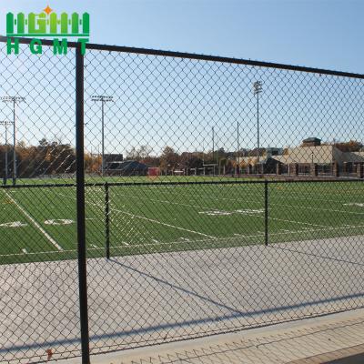 China 100ft Galvanized Black Chain Link Fence Cyclone Wire Mesh Fence Panel For Sport Game for sale