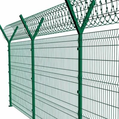 China Garden PVC Coated V Bending 3D Curved Welded Wire Mesh fence Outdoor Metal 3D Fence Panel with Peach Shape Post for sale