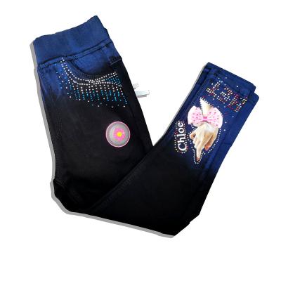 China Breathable factory supplying casual girl child jeans pants kids girls jeans black and blue new fashion for sale