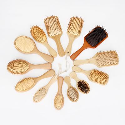 China New Hot Massage Function Eco Air Air Men Girls Men Super Private Label Wet Customize Bamboo Wood Paddle Anti Static Massage Detangling Hair Brush for sale