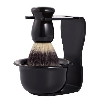 China Mordern Custom Logo Plastic Shaving Bowl With Brush Men Shaving Gift Set 3pcs for sale