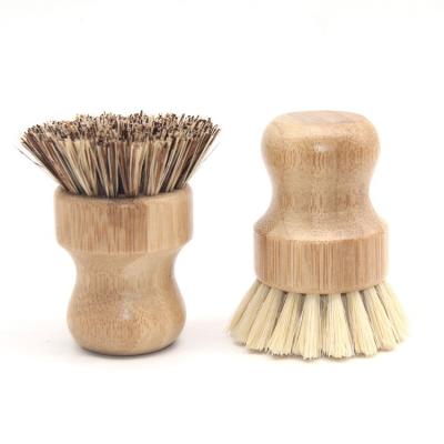 China Sustainable 100% Natural Bristle Kitchen Cleaning Brush Bamboo Handheld Wooden Dish Scrub Washing Brush for sale