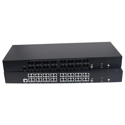 China POTS is extended by voice Fxs/fxo fiber optic multiplexer 32 Rj11 ports telephone line over telephone line from fiber converter Rj11 to fiber optic media converter for sale