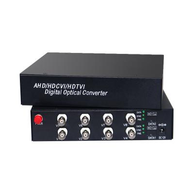 China For CCTV HD Bnc Control System 8 Ports CCTV HD TVI CVI AHD Over Fiber Optic Converter For 2MP 1.3MP 1MP Video Camera CCTV System CVI TVI AHD HD for sale