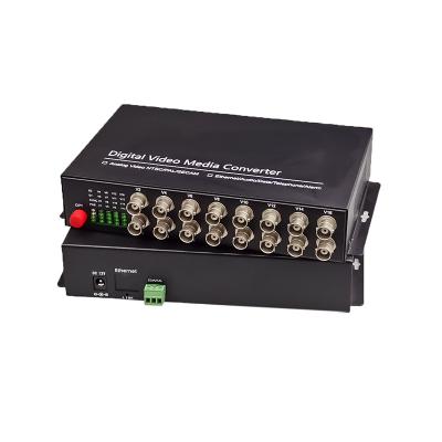 China Video CCTV System 16 Port Bnc To Fiber Media Converter RS485 PTZ Fiber Optic Media Converters For Analog CCTV System Camera CVBS Camera for sale