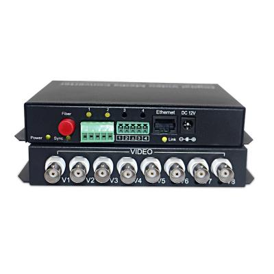 China CCTV System 8 Channel BNC Fiber Optic Video Media Converter / Ethernet BNC Multiplexer / Data For Analog Camera / IP Camera CCTV System for sale