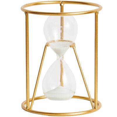 China Exquisite Glass+metal Home Furnishings Living Room Decoration Hourglass for sale