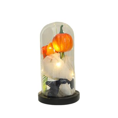 China Children's Gifts Wholesale Creative Halloween Kid's Gifts Pumpkin Gift Box With Light And Glass Cover for sale