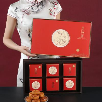 China Wholesale Recyclable Folding Moon Cake Paper Gift Cartons Box For 6 Or 8 Pcs Moon Cakes With Gift Paper Bag for sale