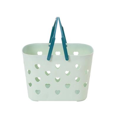 China Sustainable Design Plastic Handheld Bath Basket Hollow-out Storage Supplies for sale