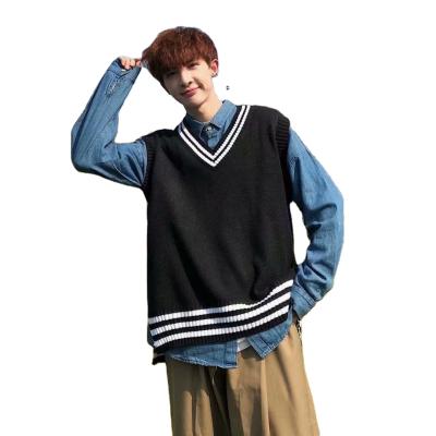 China Sleeveless Korean version of the coat college wind sweater of the trend vest wear wind vest men's sweater breathable men's foreign trade sweater for sale