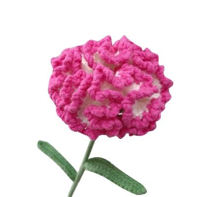 China Fashoion DIY Flower Carnation Crochet Bouquet Thanksgiving Knitting Teacher's Mother's Day Gift Ideas Hand Knit Flowers Carnation Crochet for sale