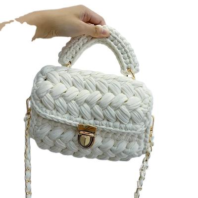 China Fashion yarn crochet bags custom crochet bags handmade women knitted luxury handbag popular crochet bag for women for sale