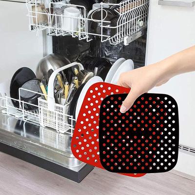 China Viable Reusable Non-slip Cushion Pad Heat Resistance Silicone Mat Lining Air Fryer Cooking Supplies for sale