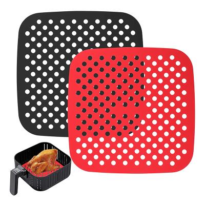 China Viable Sale Silicone Air Hot Fryers Pads Different Sizes Square Shapes Heat Resistant Silicone Air Fryer Pads for sale