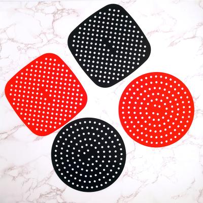 China 2021 New Viable Mold Silicone Air Fryer Drop Liners Pad Air Fryer Square Cooking Silicone Pad for sale