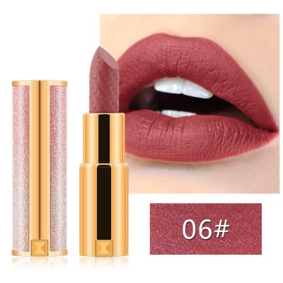 China Hot Sale 6 Colors Diamond Lipstick Tube Matte Lipstick Waterproof Luxury High Lasting Lipstick for sale