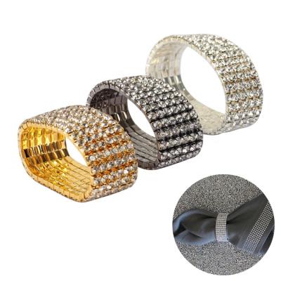 China Luxury Elegant Napkin Ring Wedding Party Napkin Ring of Bling Crystal Rhinestone 6Rows for sale