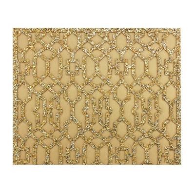 China YALI Custom OEM Embroidery Dinner Rhinestone Glass Bead Place Mat Table Gold Stocked Rug for sale