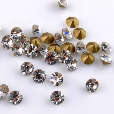 China Wholesale Single Back Crystal Glass Stone Rhinestone Back Stitch For Fabric for sale