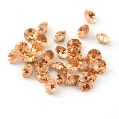 China Pointback YALI Lt. Peach Ss6 SS8 Crystal Stone Strass Rhinestone Chaton non Hotfix Directo DA China for nails for sale