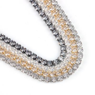 China YALI Bling Zircon Rhinestone Claw Chain Muti-color Rhinestone Cup Chain for DIY Accessories for sale