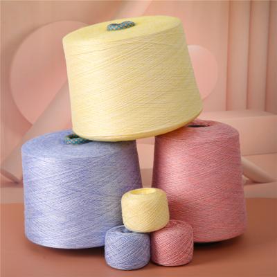 China Soft hand durability In-stock anti-static supply recycled colored corespun 28NE/2 yarn for sale