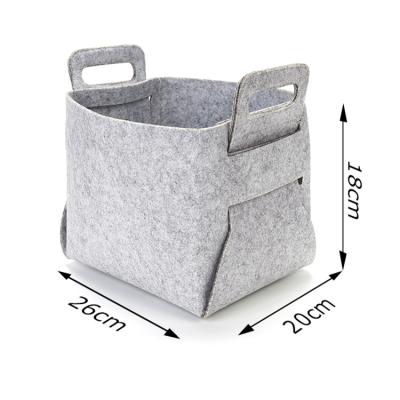 China Collapsible Portable Folding Laundry Hamper Felt Baskets Clothing Storage Bags and Baskets for sale