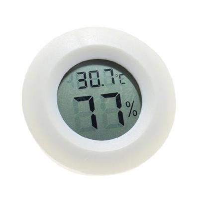 China Plastic White Thermohygrometer Detector Tester Freezer Digital Thermometer LCD Display Mini Round Home Measuring Tool for sale