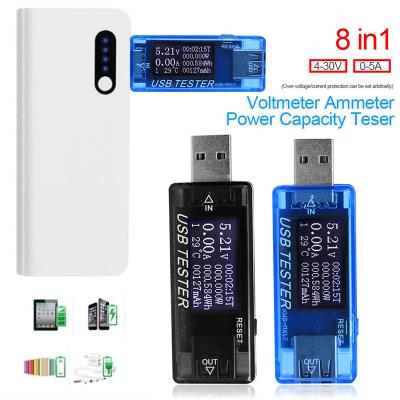 China LCD Display USB Charger Tester Mobile Electricity Meter Battery Voltage and Current Detector 0-99999mAh for sale