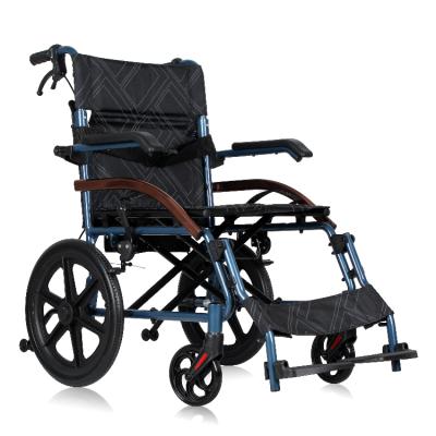 China Automatic lock and combined brake black folding wilcare portable advanced wheelchair manual type for sale