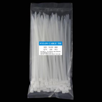 China Used to package cables 5x200 mm size nylon self-locking plastic cable tie for wire management and fixed for sale