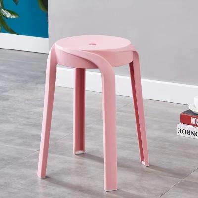 China Nordic home furniture storage chair style leisure square stool simple color thicken stackable plastic stool for sale