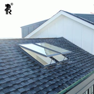 China Auto Sun Effect Window Balcony Skylight Attic Swing Drapery Retractable Window for sale