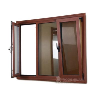 China magnetic australian standard lowes double screen aluminum glazed casement window/french aluminum window for sale